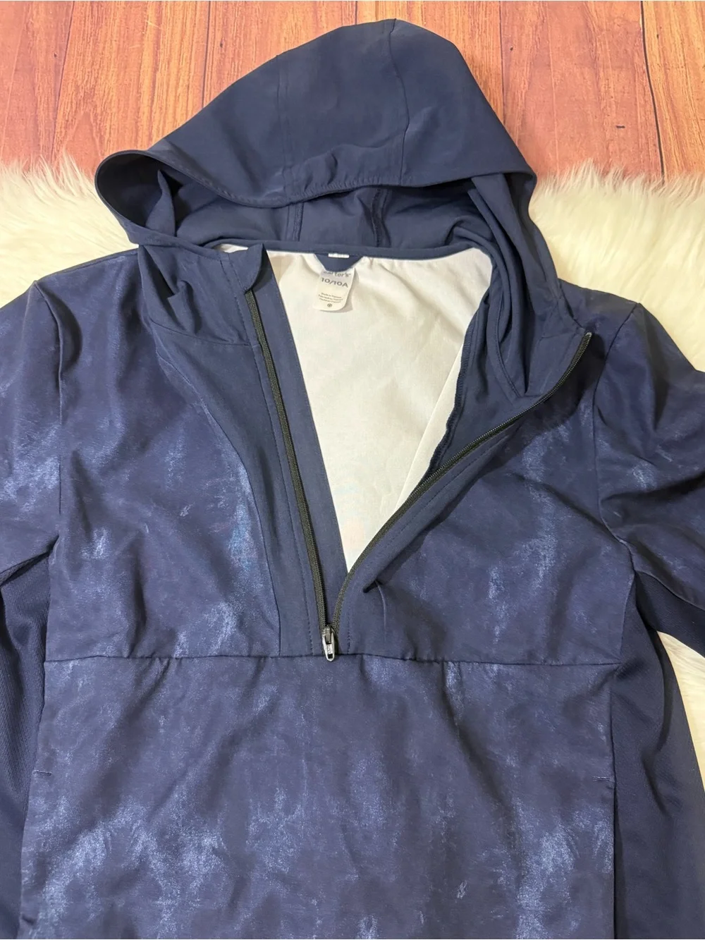 Carter’s Navy Hooded Quarter-Zip Windbreaker- Boys Size 10